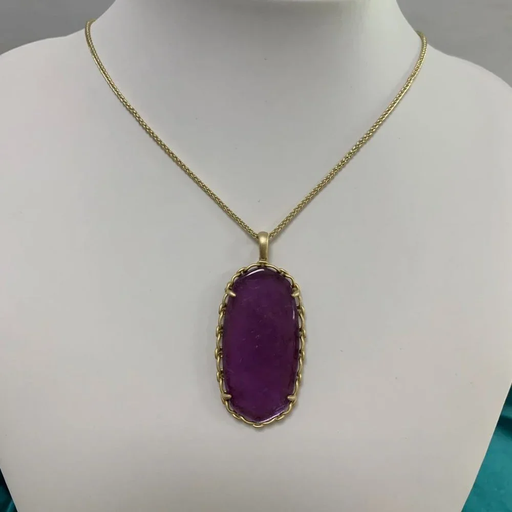 Kendra Scott Reid series colorful crystal necklace sweater chain - Picture 14 of 16